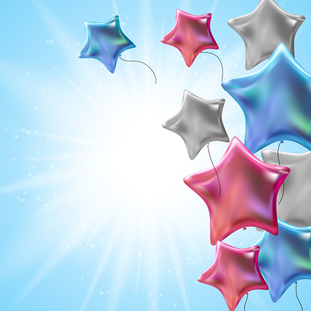 Color Glossy Balloons Background Vector Illustrationのイラスト素材