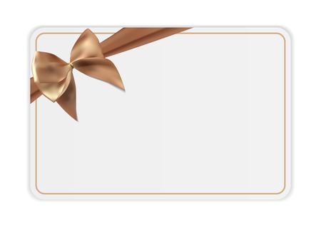 Blank Gift Card Template with Bow and Ribbon. Vector Illustration for Your Businessのイラスト素材