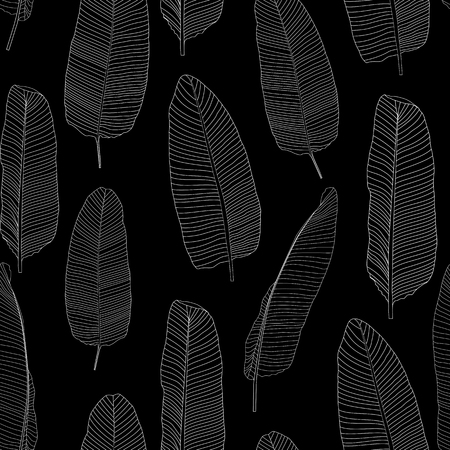 Beautifil Palm Tree Leaf  Silhouette Seamless Pattern Background Vector Illustrationのイラスト素材