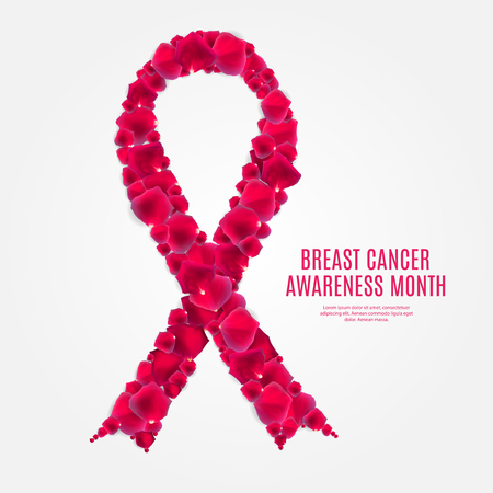Breast Cancer Awareness Month Pink Ribbon icon.のイラスト素材