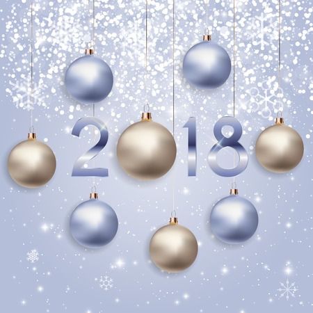 Abstract Beauty Christmas and 2018 New Year Background. Vector Illustrationのイラスト素材