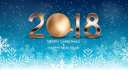 Abstract Beauty Christmas and 2018 New Year Background. Vector Illustrationのイラスト素材