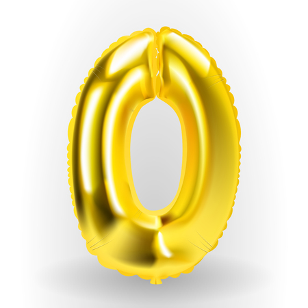 Realistic Gold Color Inflatable Air Balloon Figure 0. Vector Illustration. EPS10のイラスト素材