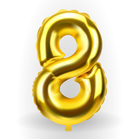 Realistic Gold Color Inflatable Air Balloon Figure 8. Vector Illustration. EPS10のイラスト素材