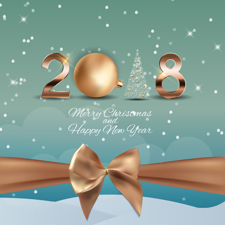 Christmas and New Year card design.のイラスト素材