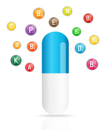 Vitamin and Antioxidant Complex. Vector Illustrationの写真素材
