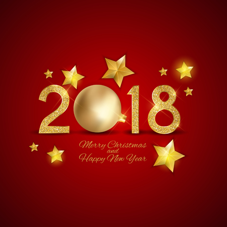 2018 holiday card design vector illustrationのイラスト素材