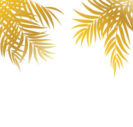 Beautifil Palm Tree Leaf  Silhouette Background Vector Illustrationのイラスト素材
