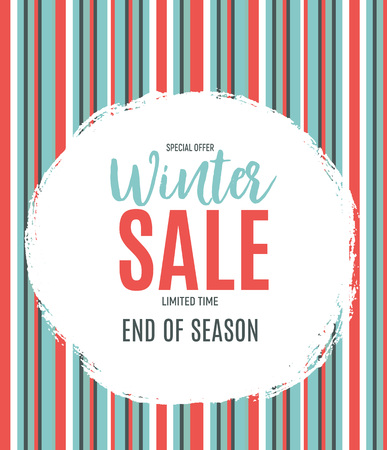 End of Winter Sale Background, Discount Coupon Template. Vector Illustrationのイラスト素材