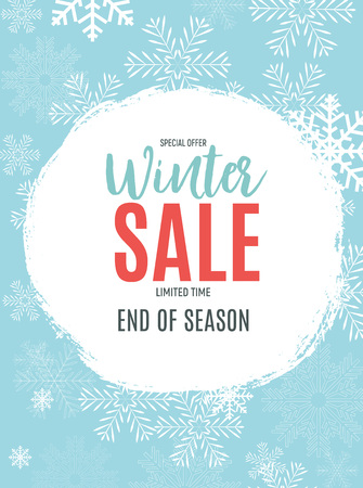 End of Winter Sale Background, Discount Coupon Template. Vector Illustration.のイラスト素材