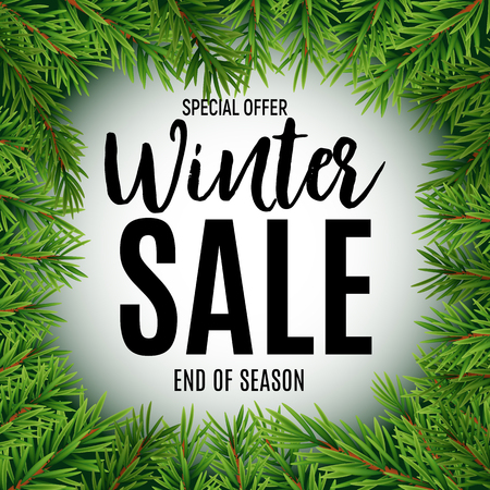 End of Winter Sale Background, Discount Coupon Template. Vector Illustrationのイラスト素材