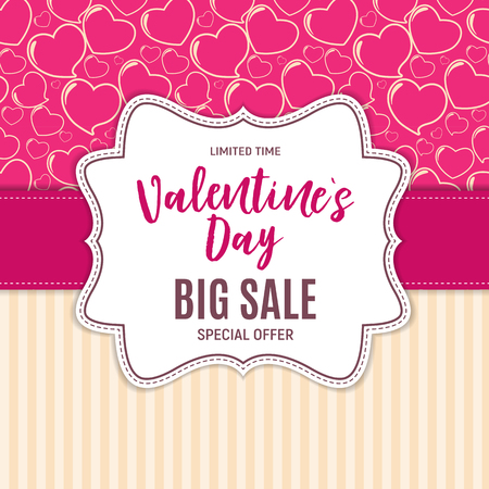 Valentine s Day Love and Feelings Sale Background Design. Vector illustrationのイラスト素材