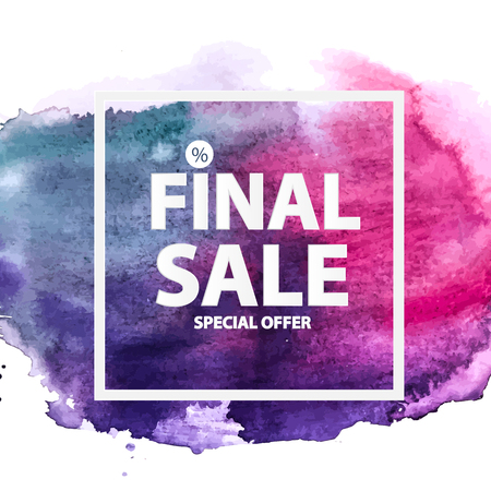 Abstract Brush Stroke Designs Final Sale Banner with Frame. Vector Illustrationのイラスト素材