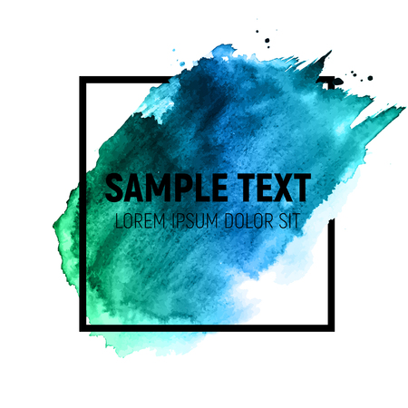 Hand Drawn Watercolor Brush Paint Background, Textured Art Illustration with Place for Sample Text. Vector Illustrationのイラスト素材