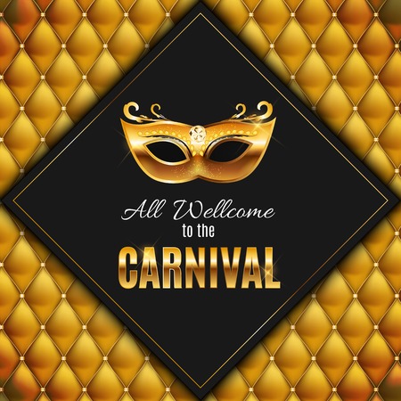 Popular event Brazil Carnival in South America during summer. Background with party mask. Masquerade concept. Vector illustration.のイラスト素材