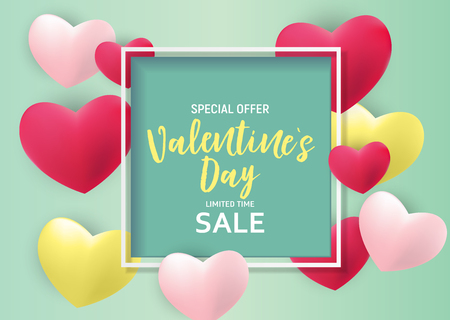 Valentine's Day Love and Feelings Sale Background Design. Vector illustrationのイラスト素材