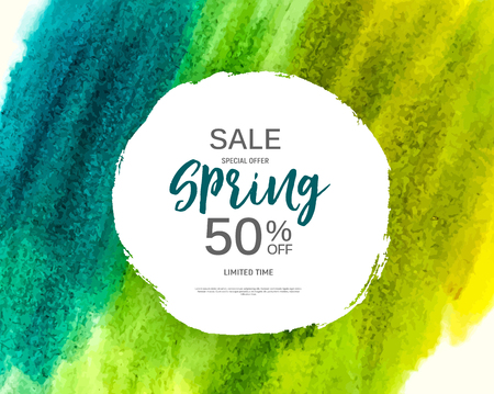 Abstract Design Spring Sale Banner Template. Vector Illustrationのイラスト素材