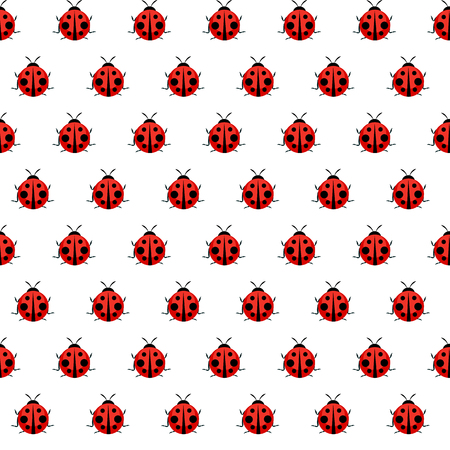 Cute Ladybug Seamless Pattern Background Vector Illustrationのイラスト素材
