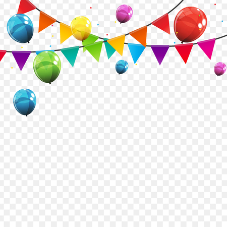 Color Glossy Balloons Background Vector Illustrationのイラスト素材