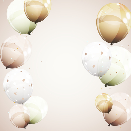 Color Glossy Balloons Background Vector Illustrationのイラスト素材