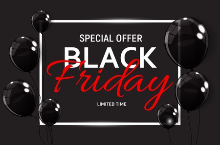 Black Friday Sale Banner Template. Vector Illustration.のイラスト素材