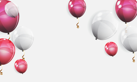 Color Glossy Balloons Background Vector Illustration.のイラスト素材