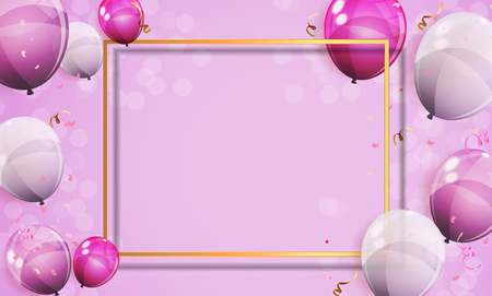 Color Glossy Balloons Background Vector Illustrationのイラスト素材