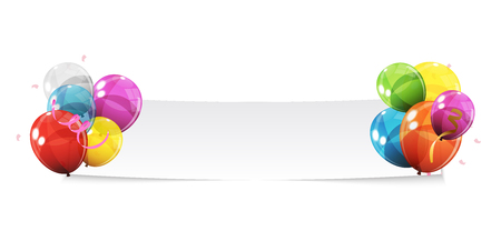 Color Glossy Balloons Background Banner Vector Illustrationのイラスト素材
