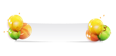 Color Glossy Balloons Background Banner Vector Illustrationのイラスト素材