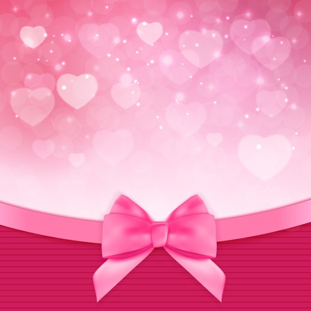 Decorative Pink bow background. Vector Illustrationのイラスト素材