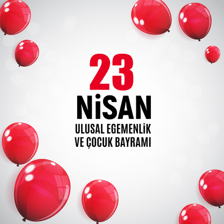 Red balloon design for National Sovereignty and Children's day celebration. Vector Illustrationのイラスト素材