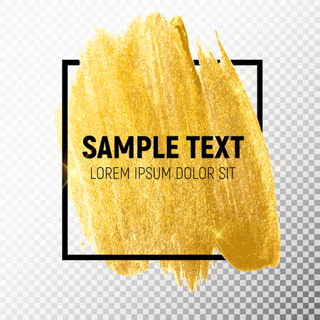 Gold Paint Glittering Textured Art Illustration. Vector Illustrationのイラスト素材