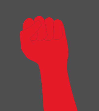 Realistic 3D Silhouette of an closed hand on White Background. Vector Illustrationのイラスト素材