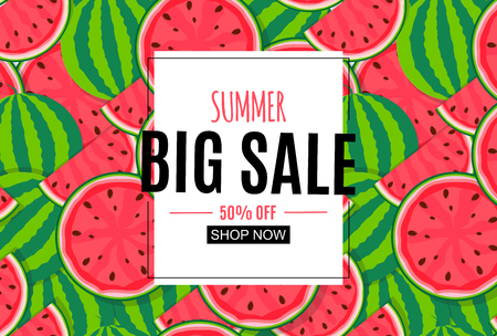 Abstract Summer Sale Background with Frame. Vector Illustrationのイラスト素材