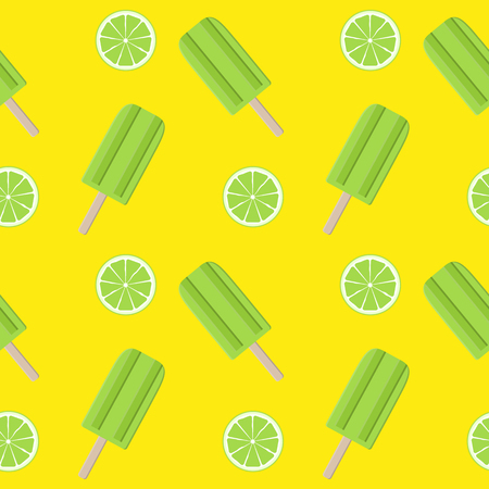 Abstract Summer Seamless Pattern Background with Ice Cream. Vector Illustration