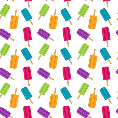 Abstract Summer Seamless Pattern Background with Ice Cream. Vector Illustrationのイラスト素材