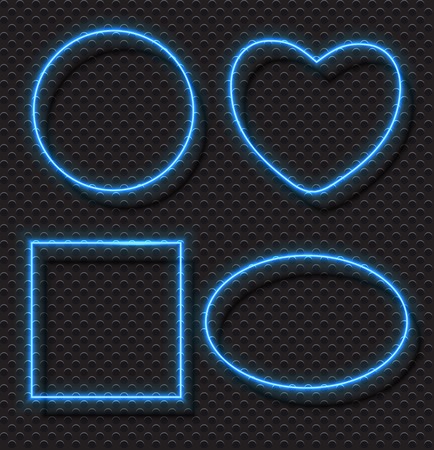 Abstract Neon Frame Template on Dark Background Vector Illustration EPS10のイラスト素材