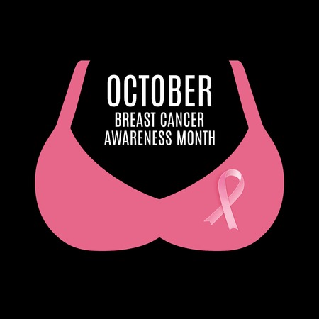 Breast Cancer Awareness Month Pink Ribbon Background Vector Illustration EPS10のイラスト素材