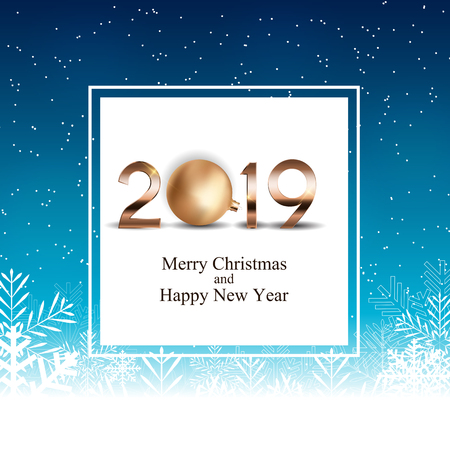 2019 New Year Background with Christmas Ball. Vector Illustration EPS10のイラスト素材