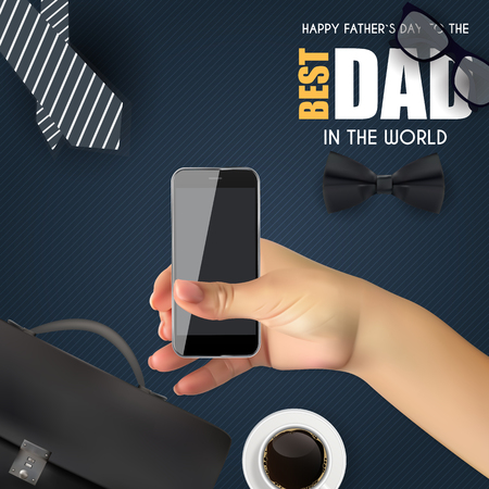 Happy Fathers Day Background. Best Dad Vector Illustration. EPS10のイラスト素材