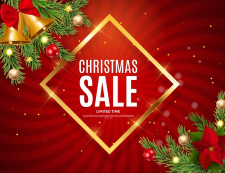 Christmas and New Year Sale Background, Discount Coupon Template. Vector Illustration eps10のイラスト素材