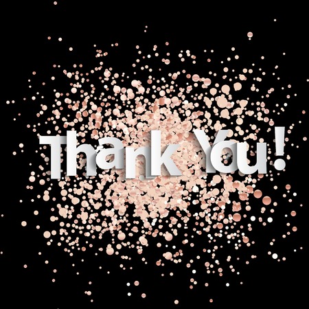 Paper art of thank you  lettering background. Vector Illustrationのイラスト素材