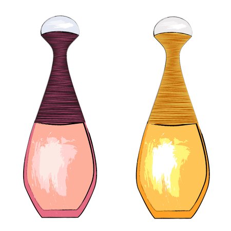Collection of  perfume and adekalon  bottle icon. Vector Illustrationのイラスト素材