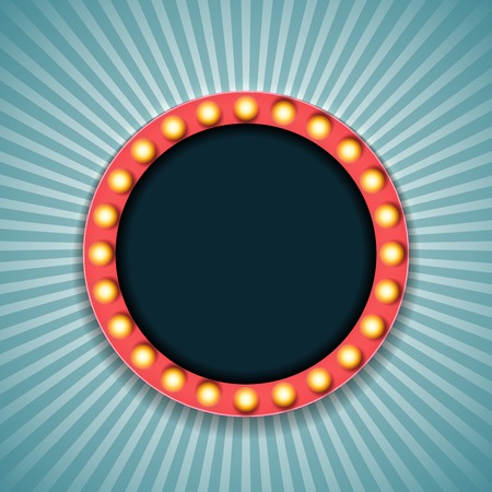 Vintage 3d light retro frame. Vector Illustrationのイラスト素材