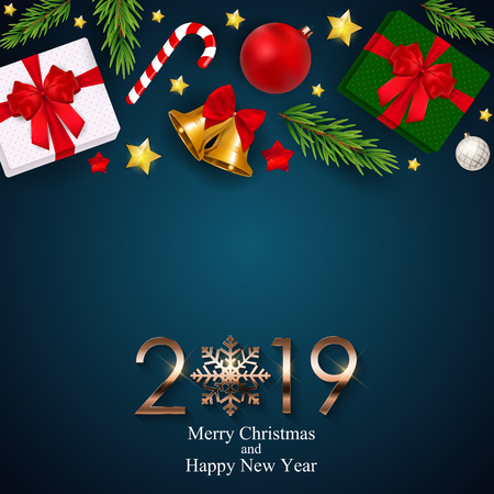 2019 New Year Background. Vector Illustration EPS10のイラスト素材