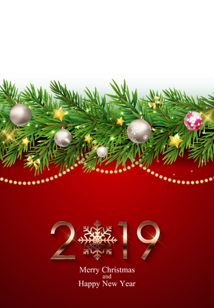 2019 New Year Background. Vector Illustration EPS10のイラスト素材