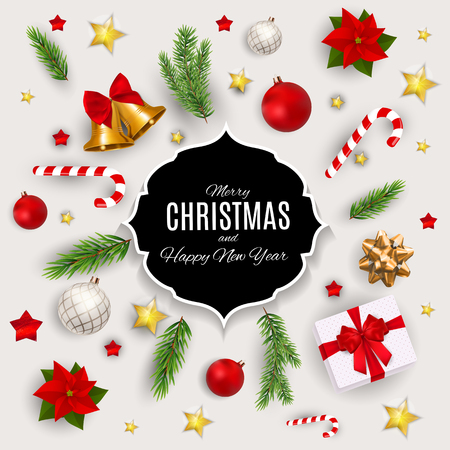 Merry Christmas and New Year Background. Vector Illustration EPS10のイラスト素材