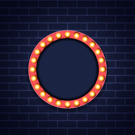 Vintage 3d light retro frame. Vector Illustrationのイラスト素材