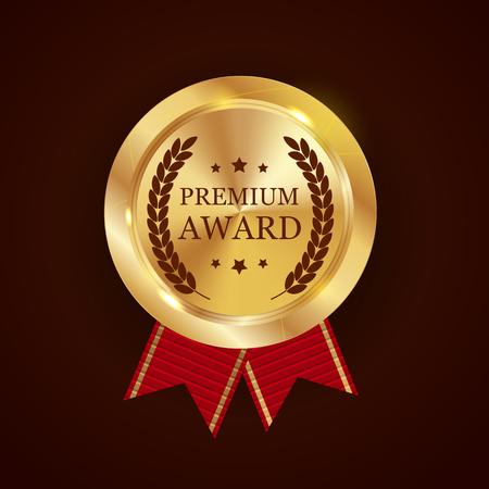 Premium Award Gold Medal. Vector Illustrationのイラスト素材