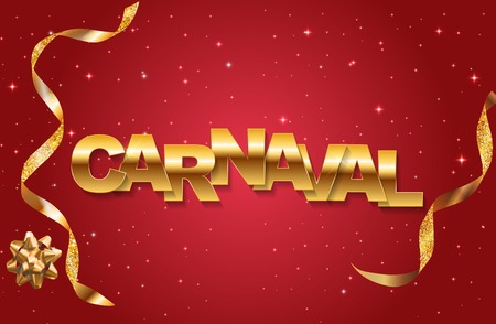 Carnaval golden banner. Vector illustration.のイラスト素材